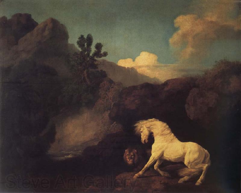 George Stubbs A Horse Frightened by a Lion Spain oil painting art
